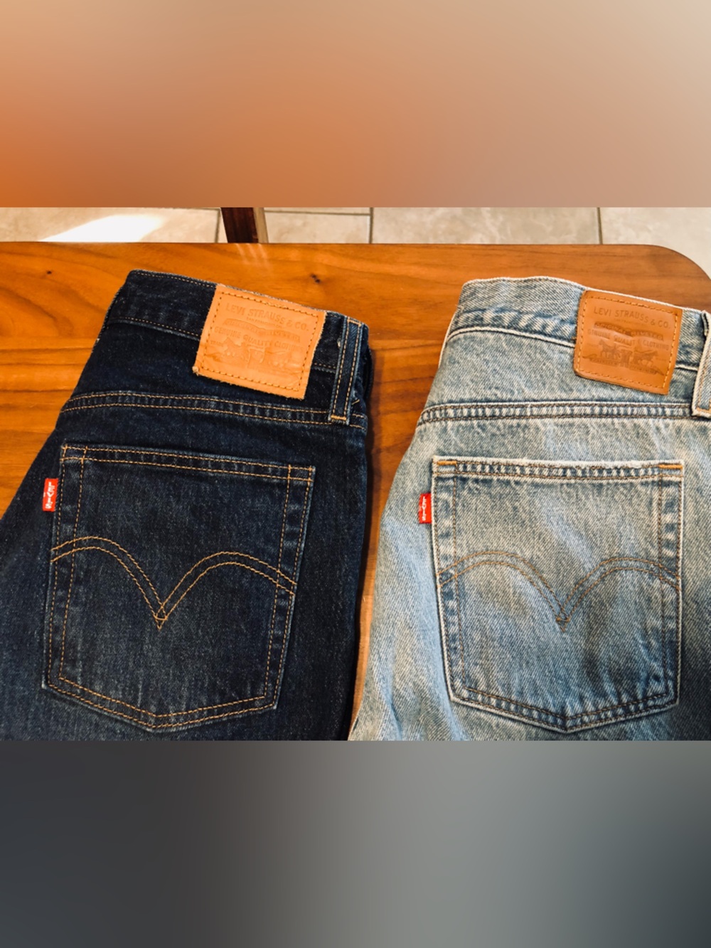 Levi's Straight Leg Jeans - Dark Indigo & Light Wash Blue